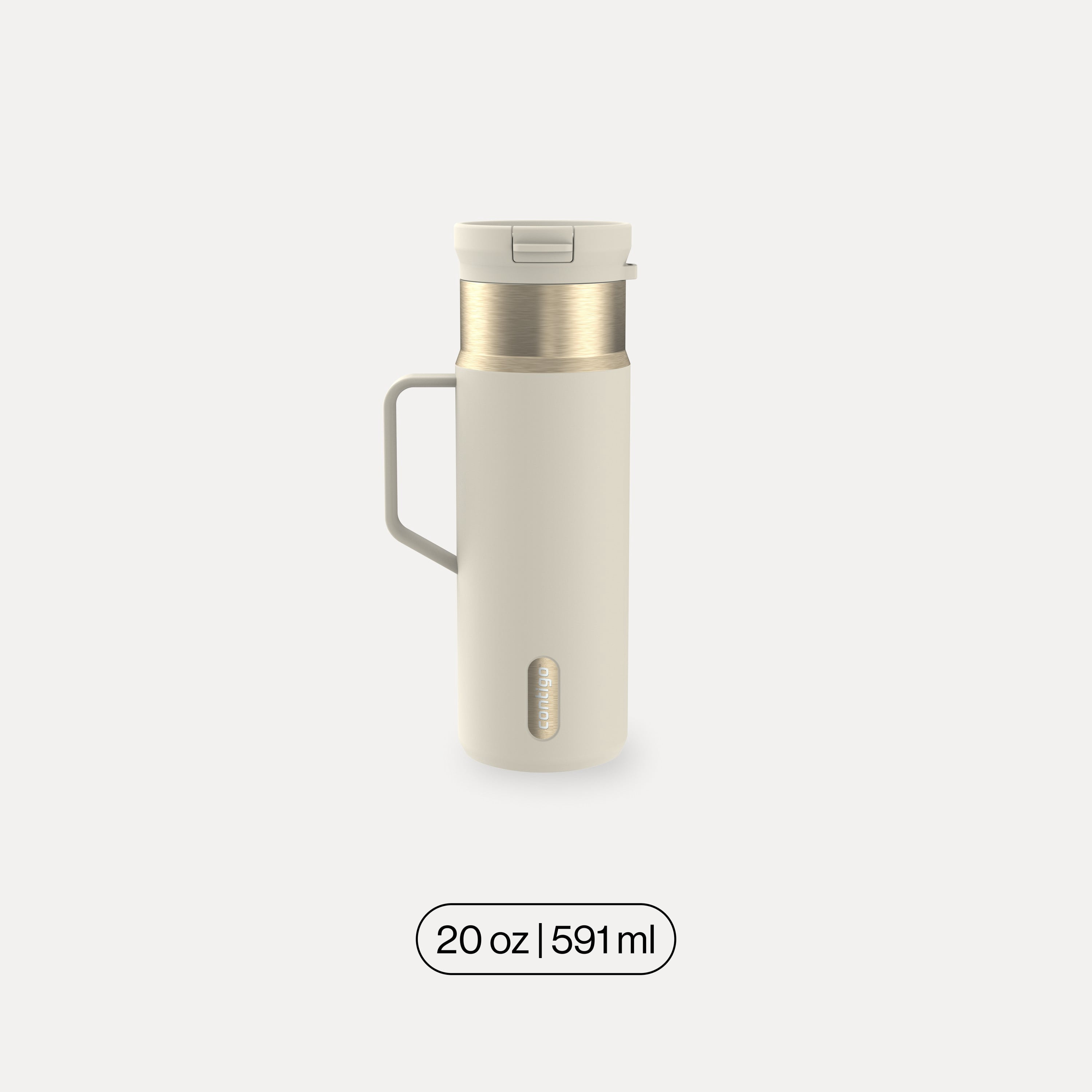 Bouteille d’eau isolée en acier inoxydable Contigo SnapSeal avec poignée latérale, 591 ml (20 oz) – antifuite, sans BPA, sans plomb, lavable au lave-vaisselle