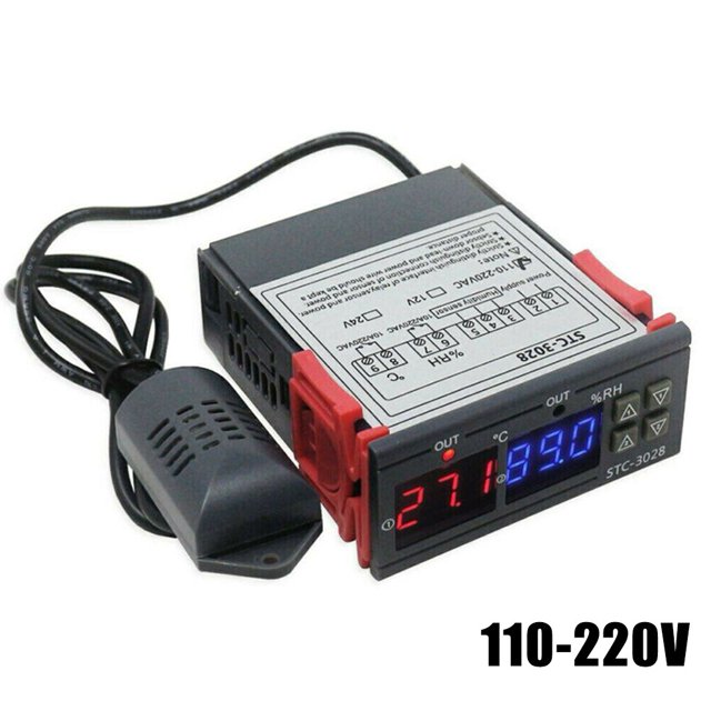 Lefu 12V/24V/110-220V STC-3028 Digital Dual LED Temperature Controller Thermostat