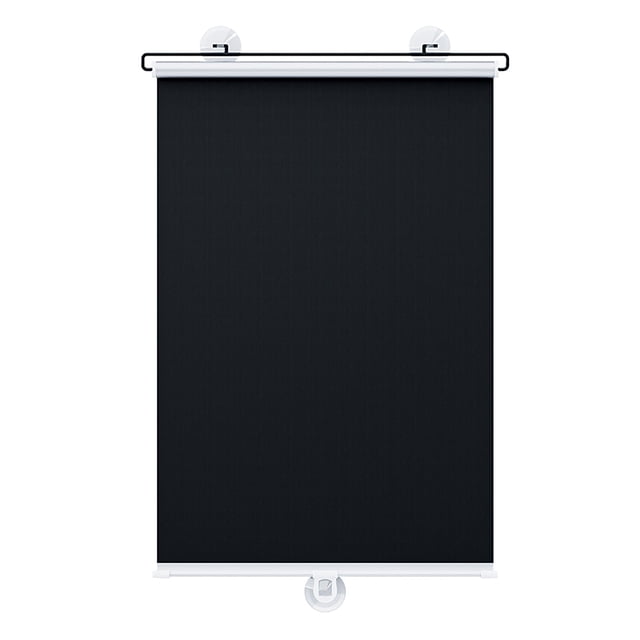 DJN Vente de Liquidation Rideau Ventouse Stores Enrouleurs Isolation Occultant Rideau Rétractable Balcon Pare-Soleil Rideaux de Fenêtre Écran d'Intimité pour Maison Voiture Tissu Noir A Taille Unique