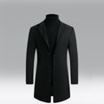 thumbnail image 1 of EGNMCR Jackets for Men Fall/winter New Style Plus Cotton Solid Color Woolen Lapel Men's Overcoat Jacket, 1 of 6