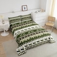 thumbnail image 3 of Wolf Wild Animal Comforter Set Full,Geometric Bear Paw Print Down Comforter,Botanical Pine Tree Woodland Bedding Set Lightweight,Rustic Checkered Buffalo Plaid Soft Cozy Duvet Insert,Reversible, 3 of 6