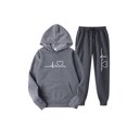 thumbnail image 1 of Innerwin Sweatsuits Long Sleeve Ladies Two Piece Outfit Sports Hoodies Beam Foot Tracksuit Sets Dark Gray A M, 1 of 2