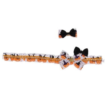 Tachiuwa 2Pcs Halloween Xmas Party Costume Hairpin Pet Cat Dog Collar Set Grooming L