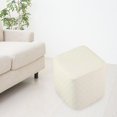 thumbnail image 3 of Stretch Ottoman Cover with Elastic Bottom Rectangle Foot Stool Stretch Covers White, 3 of 7