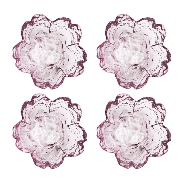 MasteelfCA 4 Pcs Flower Sauce Dishes Glass Appetizer Serving Plates Small Spice Plates