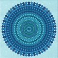 thumbnail image 1 of Ahgly Company Tapis d'Intérieur Lavable à la Machine, Carré, Transitionnel, Bleu, Tapis de Zone, 7 Pieds Carré, 1 of 7
