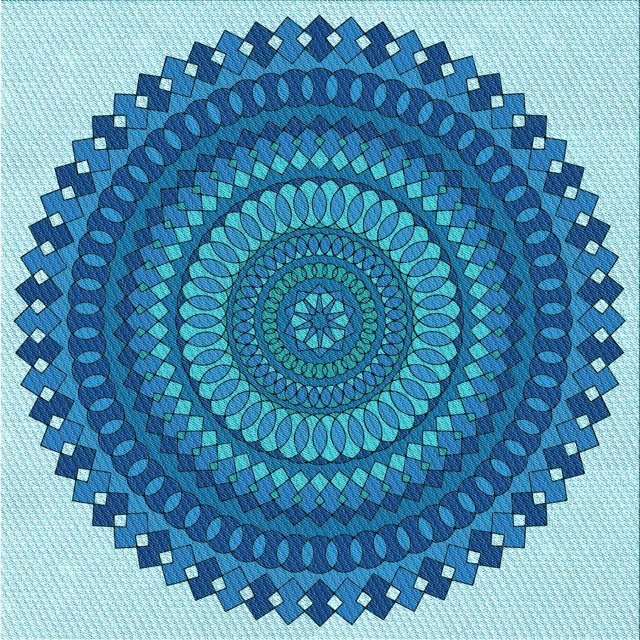 Ahgly Company Tapis d'Intérieur Lavable à la Machine, Carré, Transitionnel, Bleu, Tapis de Zone, 7 Pieds Carré
