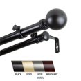 thumbnail image 1 of Central Design 100-01-992-D Globus 1 Po Tringle à Rideaux Double, 120-170 Po - Noir, 1 of 1