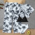 thumbnail image 2 of LYHaoo Girl's 4 Piece Swimsuits Tropical Print Halter Bikini Set Bathing Suits With Mesh Pants Sizes 8-9 Years, 2 of 6