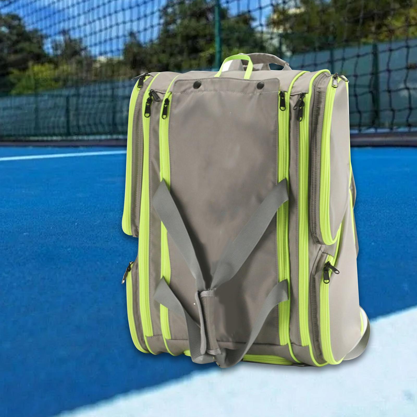 DYNWAVECA Pickleball Bag Duffle Bag Backpack Daypack Adjustable Sports Backpack Gear Storage Handbag for Pickleball Players Backpacking Gray Green