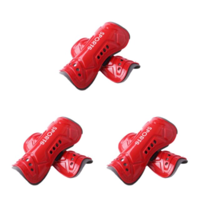 Baohd Durable Construction Calf Protector For Adult Soccer Training Adjustable Protective Leg Sleeves kid red 3Set