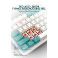 thumbnail image 2 of Mistaha K3 Clavier de Jeu Mécanique Rétro Coloré avec Disposition Russe, Interrupteurs Rouges Linéaires, Conception Mécanique à 96 %, Effets d'Éclairage RVB, Souris de Jeu Légère 69g, Câble Bobiné USB-C - Aqua, 2 of 7