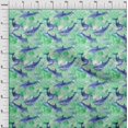 thumbnail image 4 of oneOone Polyester Lycra Green Fabric Whale Craft Projects Decor Fabric Printed By The Yard 56 Inch Wide, 4 of 5