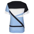 thumbnail image 4 of Birdeem Mode Femmes Été Col en V Manches Courtes Imprimé Fermeture Éclair T-Shirt Blouse Décontractée, 4 of 6