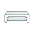 thumbnail image 4 of Home Gear Glass Top Black Frame Coffee Table with Storage, 4 of 5