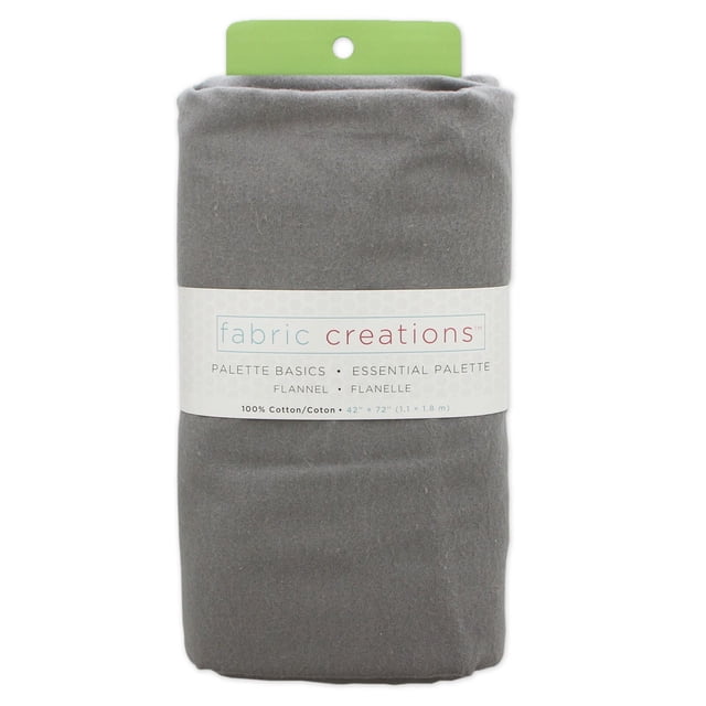 FABRIC CREATIONS 100% Cotton Flannel Pre-cut Fabric, Grey