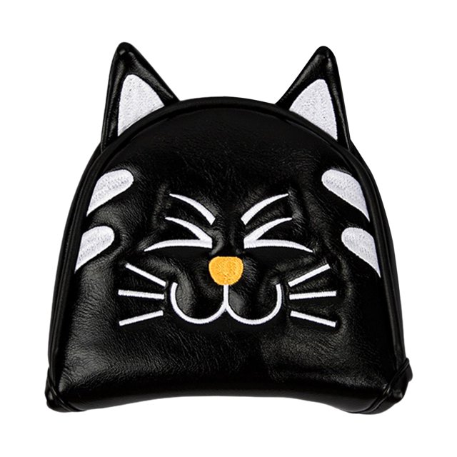 koolsoo Golf Club Head Covers Mallet Putter Cat Pattern Accessories Putter Cue Headcover Semicircle Black