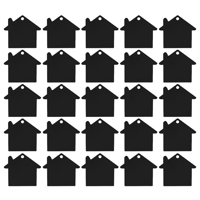 Unique Bargains House Shape Blank Tags Metal Stamping Tag Blank Dog ID Tags, Black Engraving Tags, 25 Pack