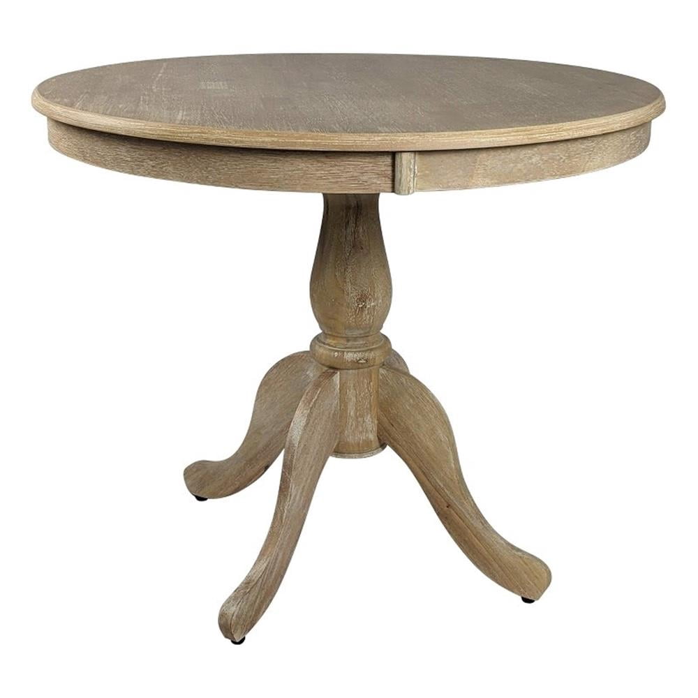 Carolina Classics Fairview 36" Round Pedestal Dining Table in Natural Driftwood
