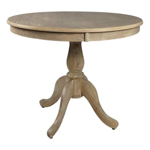 Carolina Classics Fairview 36" Round Pedestal Dining Table in Natural Driftwood