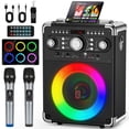 thumbnail image 1 of JYX Karaoke Machine with 2 Microphones, Bluetooth Speaker with FM Radio, LED Light Show, Singing Machine Home Karaoke System for Party, 1 of 7