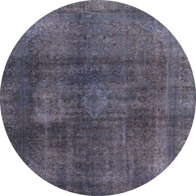 Ahgly Company Tapis d'Intérieur Ronds Abstraits Gris Rat, Tapis de Zone Abstraits, 5 Pieds Rond