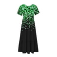 thumbnail image 4 of Women's Short Sleeve Printed Dress, Round Neck Casual Dress with All-Over Pattern, Lightweight Polyester Machine-Washable Dress for Daily Wear, 4 of 5