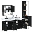 thumbnail image 2 of vidaXL 4 Piece Bathroom Furniture Set Black Engineered Wood, 2 of 5
