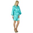 thumbnail image 4 of Bimba Women Short Satin Getting Ready Robe Bridesmaid Kimono Sleeve Coverup, 4 of 8