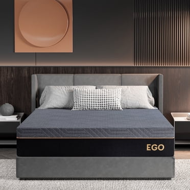 EGOHOME Ego Black 12 inch Queen Mattress in a Box, Gel Memory Foam Mattress, Medium Firm, 80"*60"*12"