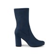 thumbnail image 3 of BLISSFUL STEP Bottines à Talon Bloc Extensibles à Bout Rond pour Femmes Bleu Marine 10, 3 of 6