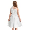 thumbnail image 2 of Jhaoyu Robe de Demoiselle d'Honneur pour Enfants, Satin Brodé, Concours, Bal, Fête Formelle, Tulle, Tutu, Robe de Bal, Ivoire, 10, 2 of 5