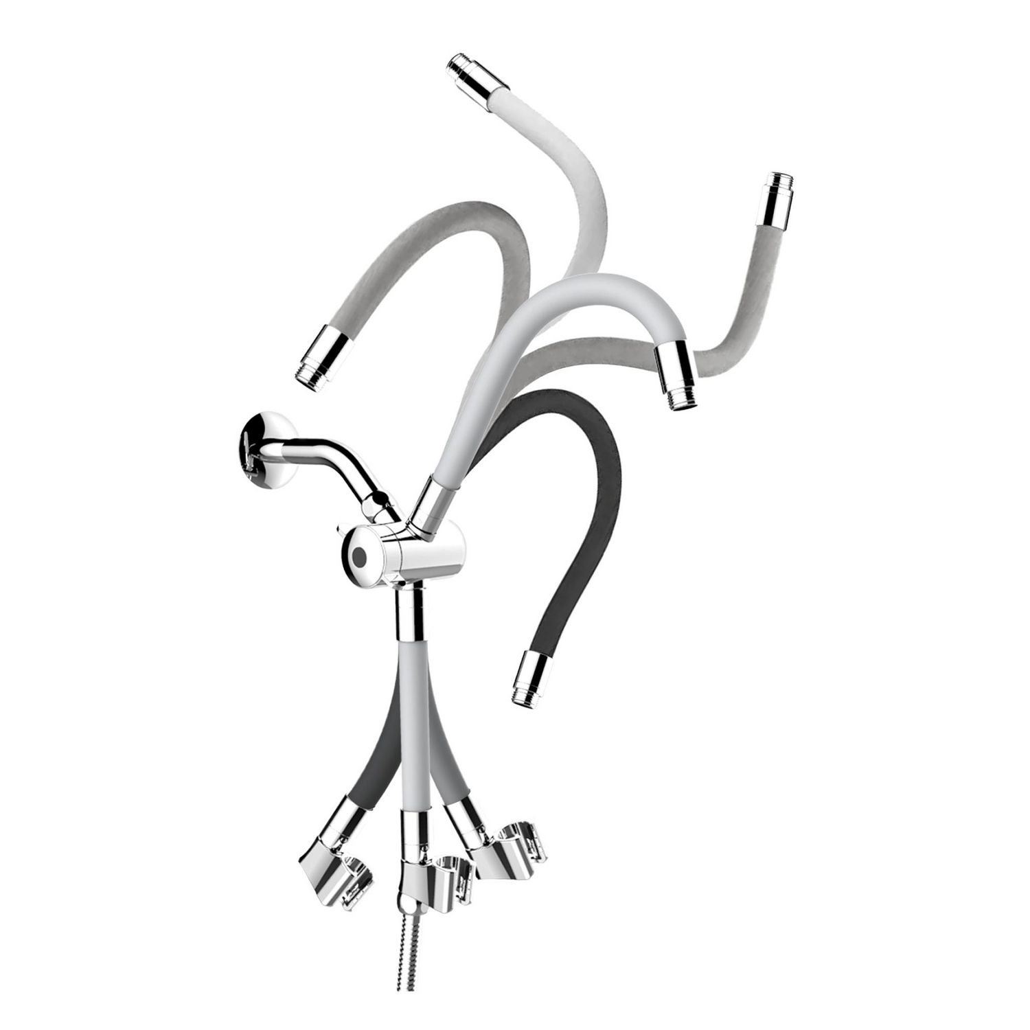 Ensemble LILA a pression balancée d'akuaplus® valve 1/2 po PEX avec Douchette et pommeau flexible, Fini chrome