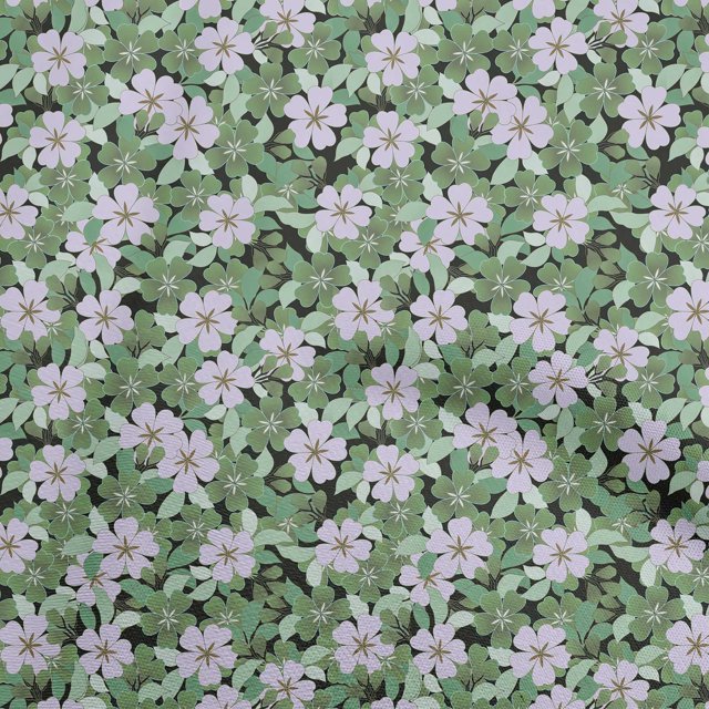 oneOone Tissu en Jersey de Coton Vert Floral Rétro Tissu pour Robe Tissu Imprimé au Mètre 58 Pouces de Large