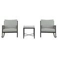 thumbnail image 4 of HOMETRENDS 3-Piece Steel Outdoor Rocking Chair Chat Set with Table & Cushions, Tan, 4 of 11