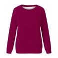 thumbnail image 4 of Pisexur Chandails en Molleton pour Femmes Couleur Unie Col Rond Chandail en Molleton Manches Longues Chandail Basique Chandails en Molleton Décontractés Amples Surdimensionnés pour Femmes Chandails en Molleton d'Automne, 4 of 4