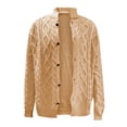 thumbnail image 4 of Weiqiqre Sweaters for Men Cable Knitted Warm Sweater Cardigan Thermal Button Down Closure Fall Winter Cardigan Stand-up Jacket, 4 of 4