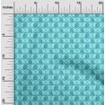 thumbnail image 2 of oneOone Velvet Aqua Blue Fabric Ogee Sewing Material Print Fabric By The Yard 58 Inch Wide, 2 of 4