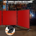 thumbnail image 3 of BeesClover 3 Panel 6x6FT Welding Screen with Frame - Flame Resistant PVC Curtain, Transparent Safety Panel, Lockable Swivel Wheels for Workshop, Garage, Metalworking, 3 of 7