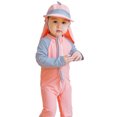 thumbnail image 2 of Hiiyo Little Boys Long Sleeve Zip-Up Rash Guard UPF 50+ One-Piece Swimsuit with Hat, 2 of 4