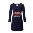 thumbnail image 3 of CEHVOM Robe à Enfiler à Manches Longues à Col Rond Décontractée pour Femmes, Imprimé de Noël Aguichant, Mode, Solde, 3 of 4