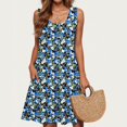 thumbnail image 4 of Ovzne Robes pour Femmes 2025 Robe Femmes Décontractée Ample Été Imprimée Robe Sans Manches Col en V Haut/chemise Ensemble Grande Taille Maxi Robe Imprimée Liquidation, 4 of 6