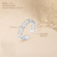 thumbnail image 2 of 925 Sterling Silver Toe Ring for Women - Adjustable Boho Foot Jewelry with Wave, Heart Designs, 2 of 5