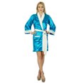 thumbnail image 2 of Bimba Women Short Satin Robe Velvet Belt Getting Ready Bridesmaid Robe Coverup, 2 of 7