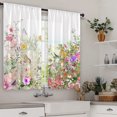 thumbnail image 2 of Innerwin Tringle à Rideau Poche Fente Drapé Panneau Rustique Imprimé Floral Aquarelle Court Rideaux Anti-Moisissure Traitement de Fenêtre Style 1 27 Pouces*47 Pouces(70*120cm)*2, 2 of 5