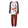 thumbnail image 1 of Diconna Family Matching Elk Print O-Neck Long Sleeve Tops Plaid Trousers, 1 of 9