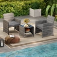 thumbnail image 1 of Gymax 3 Pieces Patio Furniture Set PE Rattan Chairs Set w/ Storage Coffee Table Gray, 1 of 10