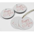 thumbnail image 4 of Inkdotpot Real Rose Gold Foil Happy Birthday Tags Favor Hang Paper Tags 50 Pieces, 4 of 6