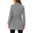 thumbnail image 3 of INSPIRE CHIC Manteau Trench Long Élégant pour Femme à Col Châle, Revers, Ceinturé, Gris, TG, 3 of 6