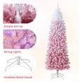 thumbnail image 3 of 4.5-9ft Snow Flocked Slim Pencil Christmas Tree - Lightweight Artificial Xmas Tree with Metal Stand, 3 of 5